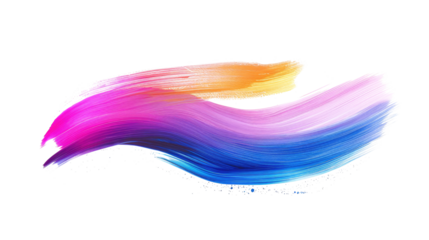brush strokes background, rainbow colors, isolated on transparent, for design