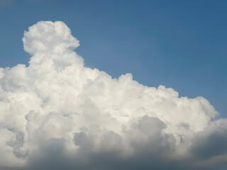Beautiful cloudy sky view with bright sunlight.