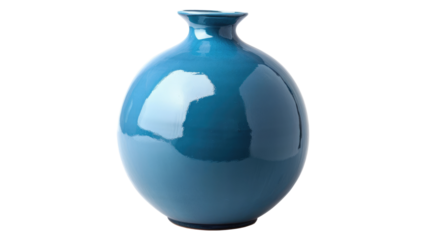 Ceramic modern vase on transparent background