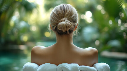 woman receiving a relaxing back massage from another woman, focusing on the smooth, bare skin, emphasizing tranquility and care