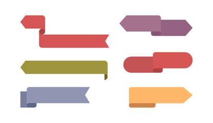 Banners for sale in form of paper or silk ribbons, isolated set of tapes or straps for special offers or new collection. Vector realistic badges and labels for message or announcement banners