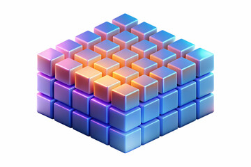 Obraz premium 3D Glowing Abstract Matrix Grid Symbolizing Data Analysis and Operational Management - Vibrant Pulsating Colors Create Depth and Complexity in Digital Environment