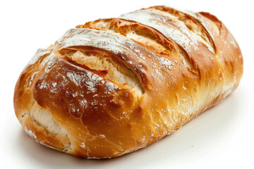 Golden-brown, freshly baked loaf of bread with a soft, fluffy texture, perfect for sandwiches or toasting.