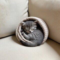 A cat catching a fish on his hand eating