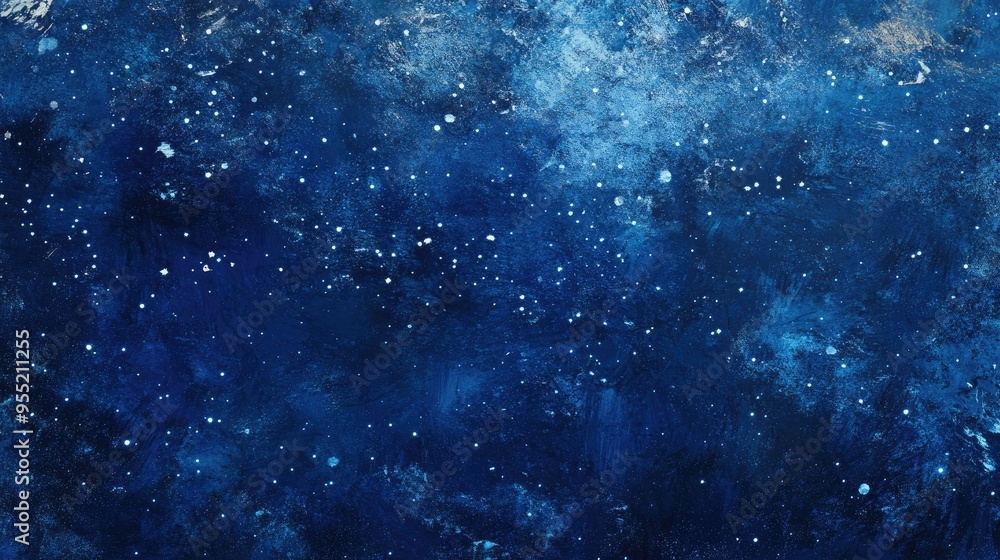 Sticker Abstract Blue Night Sky with White Stars