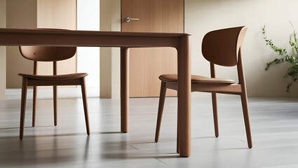 Modern Dining Set: A minimalist and stylish dining table set with two chairs, perfect for creating a chic and contemporary dining space.  