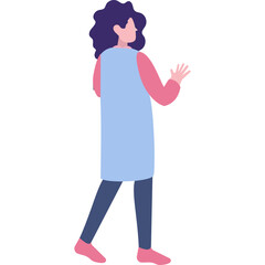 Woman walk vector female gesturing icon on white