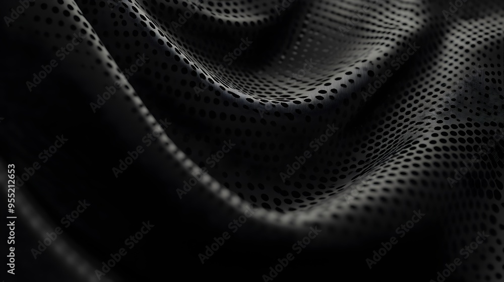 Poster stylish abstract dot pattern on minimalist black background