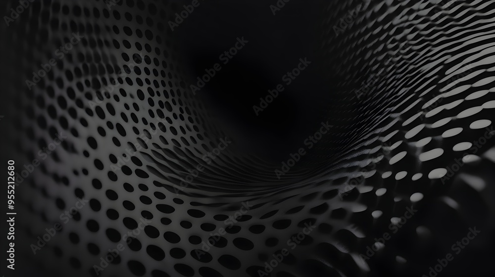 Poster mesmerizing minimalist dot abstraction on black background