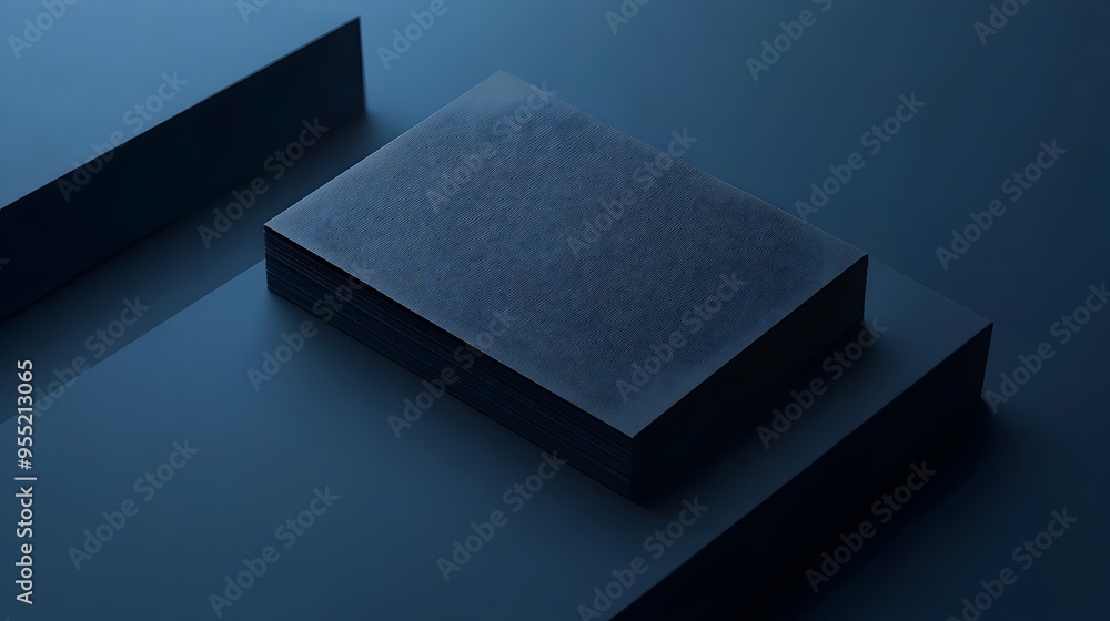 Poster black cube geometric minimal abstract studio scene with shadow