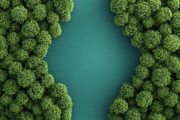 Mangrove landscape flat design top view spring theme 3D render Complementary Color Scheme