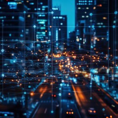 Obraz premium Digital Transformation Technology Strategy, IoT, and AI