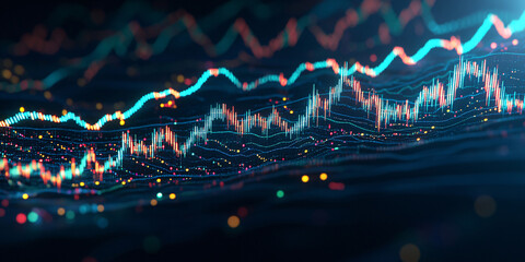 stock market candlestick chart pattern design, business financial growth
