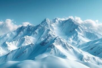 Obraz premium The snow-capped peaks viewed from the village