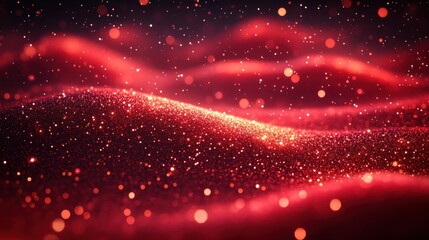 Obraz premium Christmas red glitter bokeh abstract background.