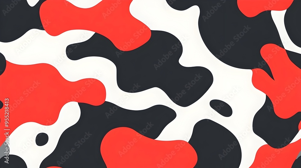 Poster vibrant geometric abstract pattern with contrasting colored shapes and symmetry