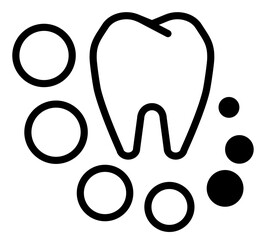Stronger and healthier teeth outline icon.
