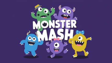 Colorful Monster Mash Illustration