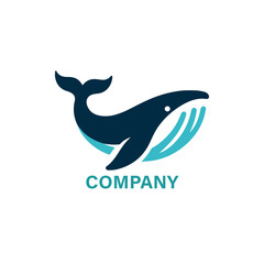 Whale Logo Design for a Brand With Placeholder Text fish logo vector whale logo design concept icon symbol template Fish logo vector template, suitable for fishing, restaurant seafood, market shop, bu