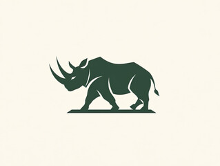 Fototapeta premium Beautiful Rhino Logo, Rhinoceros Design for Your Corporate and Business Graphic Resource or Creative Project, Ai Generative