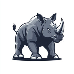 Fototapeta premium Beautiful Rhino Logo, Rhinoceros Design for Your Corporate and Business Graphic Resource or Creative Project, Ai Generative