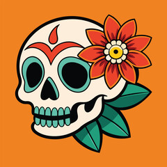 Skull and Rose Vector Art