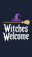 Fototapeta premium Witches Welcome Halloween Design