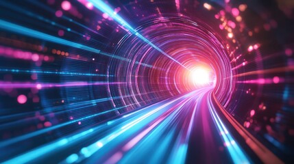 Abstract Tunnel of Light and Data