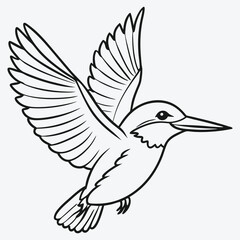 Art & Illustration kingfisher-bird flying