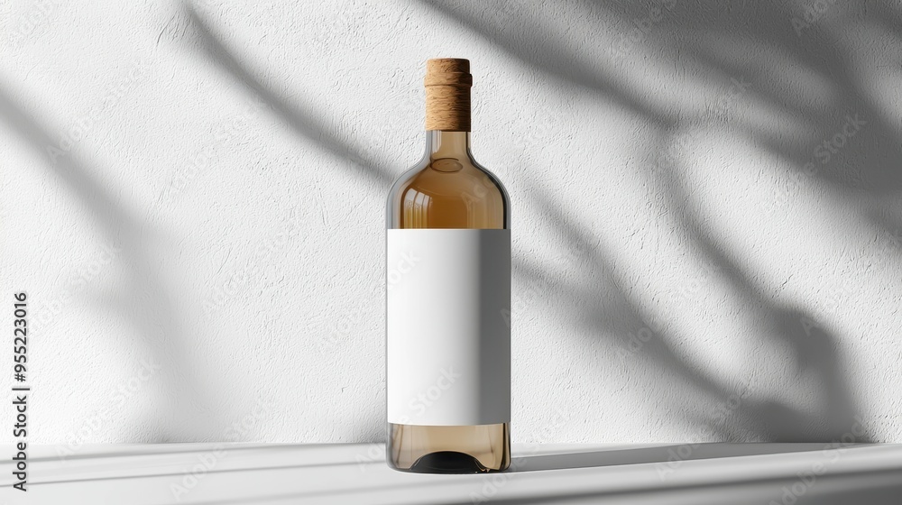 Poster modern bottle mockup with sharp edges and subtle lighting on clean background