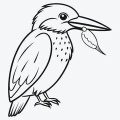 Obraz premium Art & Illustration kingfisher-bird Eating