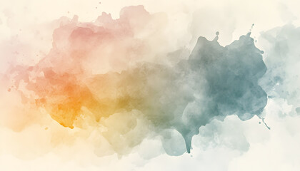 Obraz premium Soft watercolor splashes or strokes in muted tones, offering an artistic yet understated look