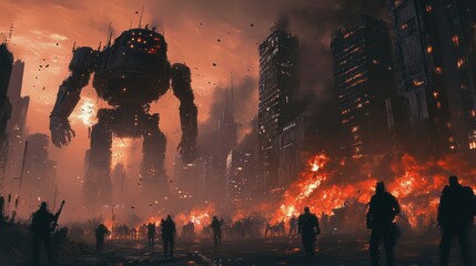 Dystopian Robot Uprising: A Chaotic Digital Painting