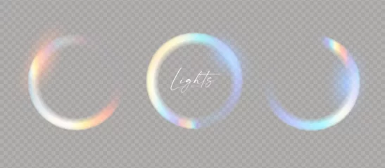 Rainbow circle light effect. Shining banner. Dispersion of beam © feaspb