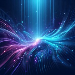 Fototapeta premium Abstract background with blue and purple neon light rays, cut out 