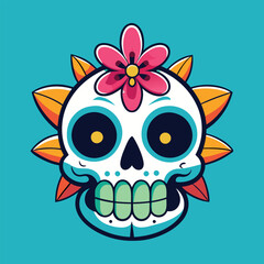 Skull and Floral Arrangement
