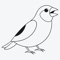 Art & Illustration headed-grosbeak-bird sitting