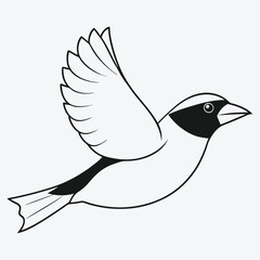 Art & Illustration headed-grosbeak-bird flying