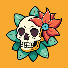 Skull with Floral Pattern