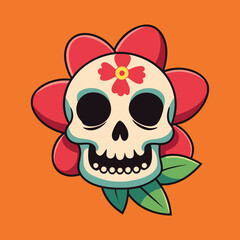 Skull with Floral Pattern