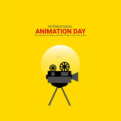 International animation day, animation day Creative design for social media post.