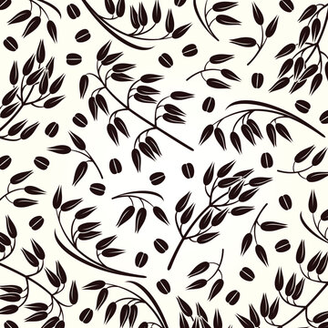 Oats pattern background set. Isolated icon oats. Vector