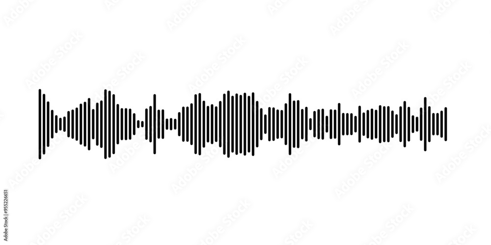 Fototapete vector art of sound waves represented by vertical line patterns