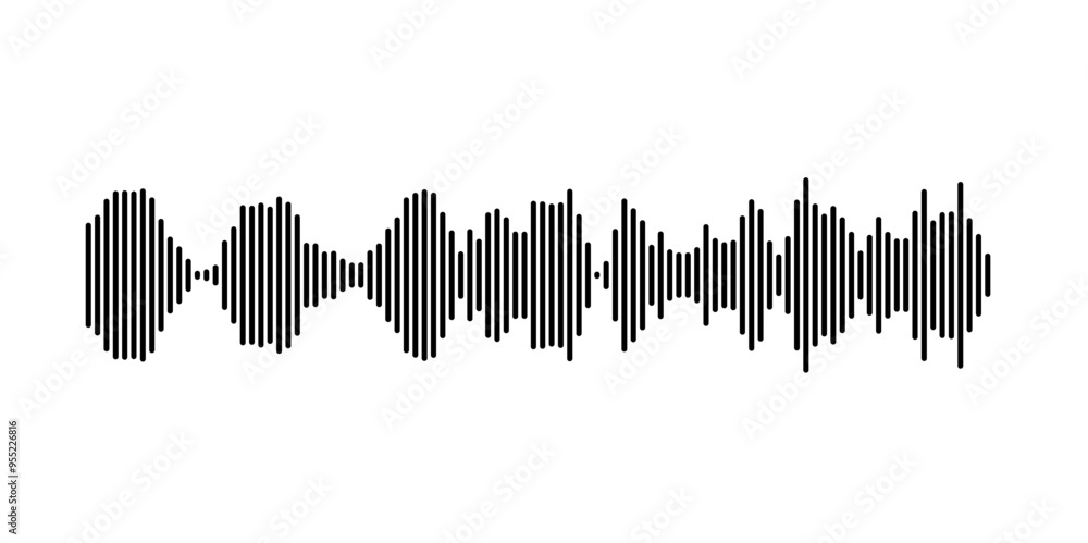 Fototapete abstract audio representation featuring vertical lines and rhythmic waves