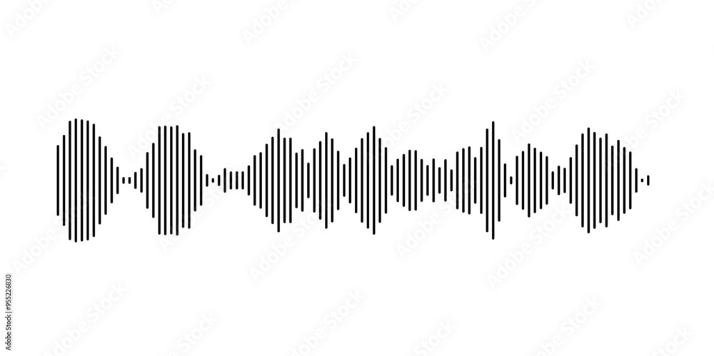 Aufkleber abstract audio representation featuring vertical lines and rhythmic waves
