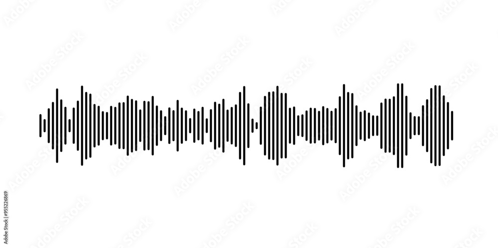 Aufkleber abstract audio representation featuring vertical lines and rhythmic waves