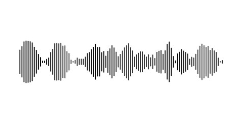 Abstract audio representation featuring vertical lines and rhythmic waves