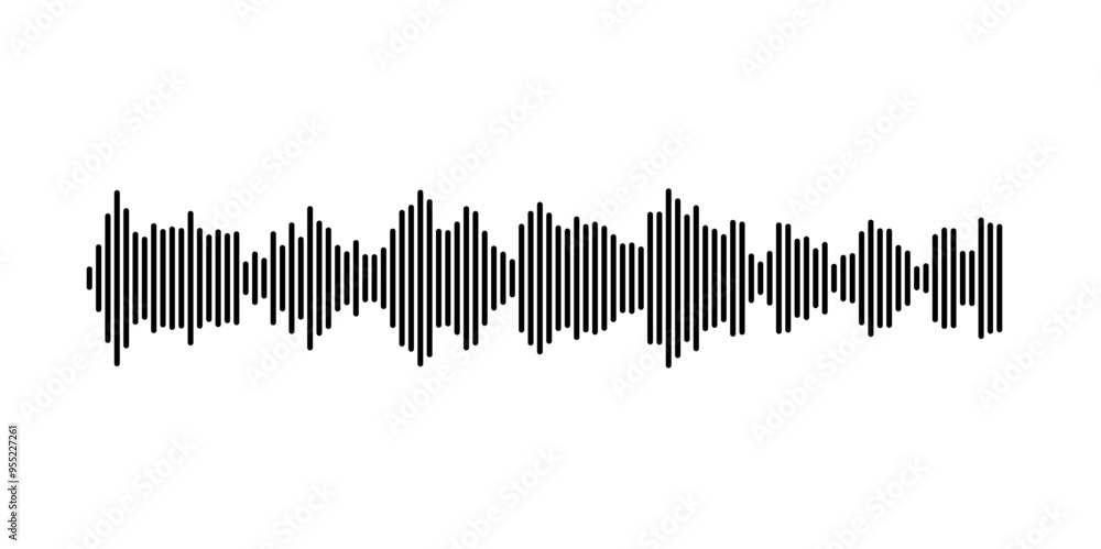 Leinwandbilder Vector art of sound waves represented by vertical line patterns