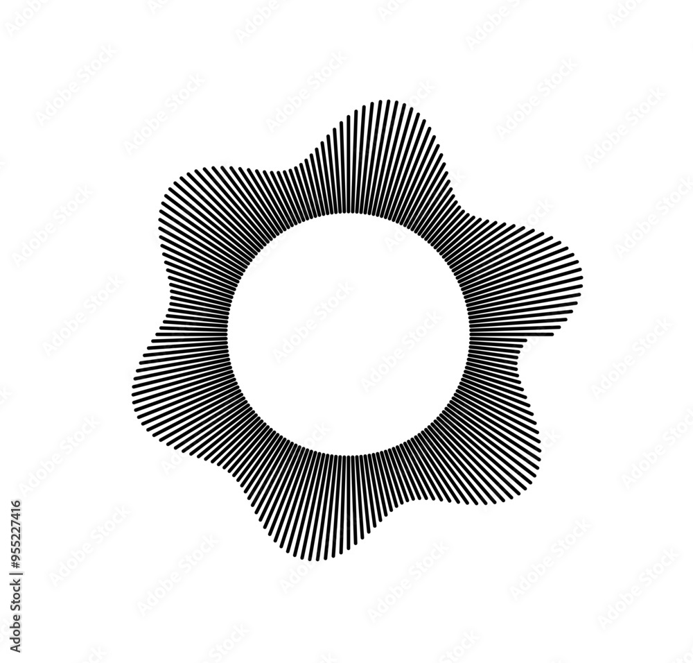 Fototapete radial frequency design showcasing vibrant sound elements, creating a visually engaging representati