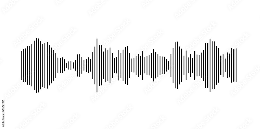 Leinwandbilder Vector art of sound waves represented by vertical line patterns